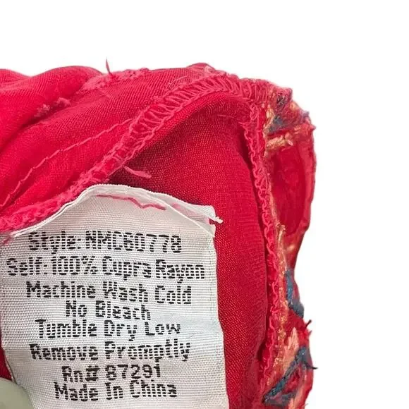 Johnny Was Daisy Eyelet Tunic‎ Top Short Sleeve Embroidered Red Size PL Petites - Picture 8 of 8